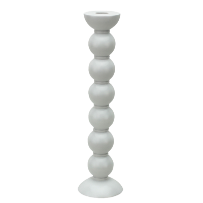 Addison Ross Trade Uk Extra Tall White Bobbin Candlestick - 33cm In Multi