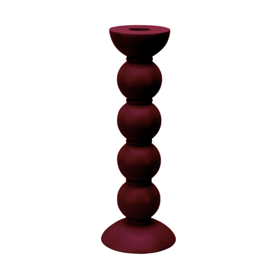 Addison Ross Trade Uk Tall Cherry Bobbin Candlestick - 24cm In Brown