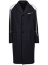 Ferragamo Single-breasted Hooded Coat In Blau