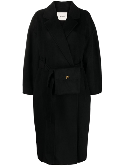 Aeron Hutton Wool-silk Coat In Schwarz