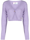 Chiara Ferragni Cropped-cardigan Mit V-ausschnitt In Purple