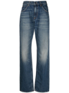 Nili Lotan Wide-leg High-waisted Jeans In Blau