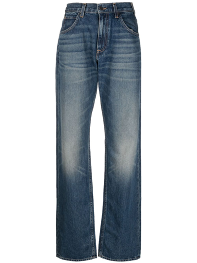 Nili Lotan Wide-leg High-waisted Jeans In Blue