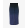 Proenza Schouler White Label Button-front Gradient Knit Midi Skirt In Steel Grey Black