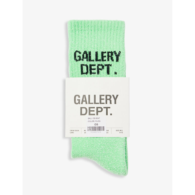 Gallery Dept. Gallery Dept Mens Flo Green Clean Brand-logo Stretch-woven Ankle Socks