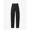 ISABEL MARANT ISABEL MARANT WOMENS ANTHRACITE SOPIAVEA CHECKED STRAIGHT-LEG MID-RISE VIRGIN-WOOL TROUSERS
