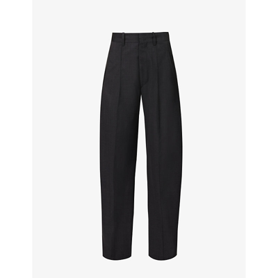 Isabel Marant Sopiavea Checked Straight-leg Mid-rise Virgin-wool Trousers In Grey