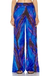 Louisa Ballou Abstract-print Wide-leg Trousers In Violet Flower