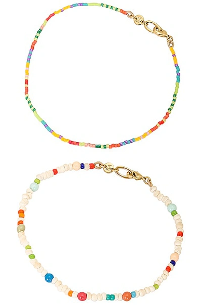 Roxanne Assoulin Light Hearted Anklet Duo In Multi