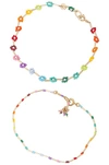 ROXANNE ASSOULIN FLOWER PATCH ANKLET DUO