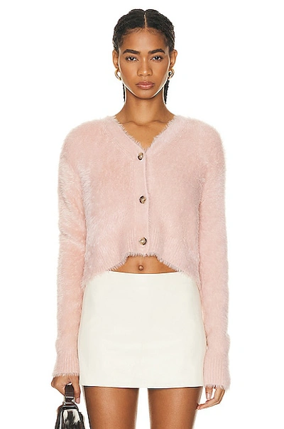 Acne Studios Crop Cardigan In Dusty Pink