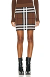 Burberry Exaggerated Check Jacquard Mini Skirt In Dark Birch Brown