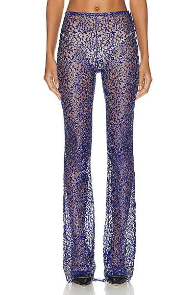Coperni Lace Flared Trousers In Royal Blue