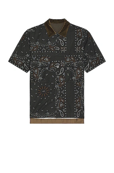 Sacai Bandana Print Shirt In Grey | ModeSens