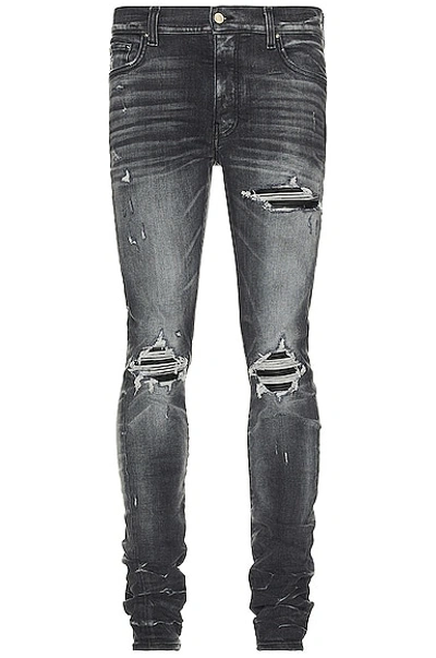 Amiri Mx1 Leather Skinny Jean In Storm Grey | ModeSens