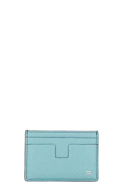 Tom Ford Classic Card Holder In Nile Blue