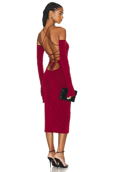 The Andamane Maddy Midi Dress In Ruby