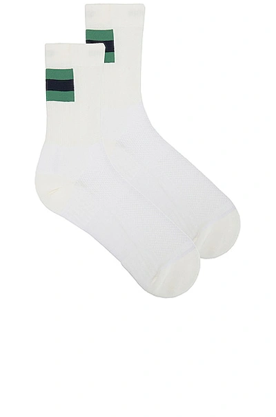 On Tennis Sock In White & Green