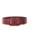 Valentino Garavani V Logo Signature 40 Belt In Cordovan Red