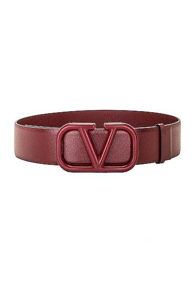 Valentino Garavani V Logo Signature 40 Belt In Cordovan Red