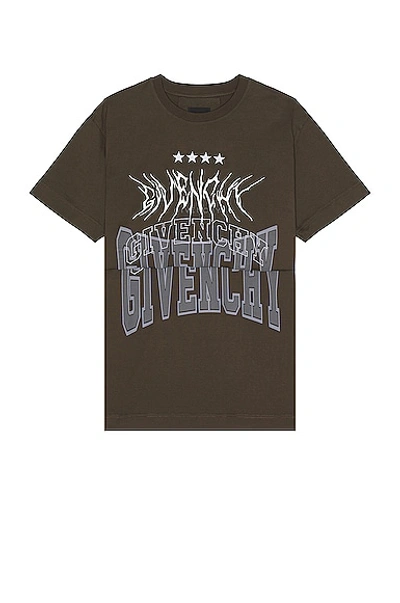 Givenchy Men's Layered Logo T-shirt In Brown