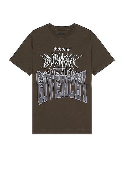 Givenchy Double-sided Logo T-shirt In Brown