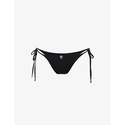 Monday Swimwear Palma High-rise Stretch-recycled Nylon Bikini Bottom In Black Rec