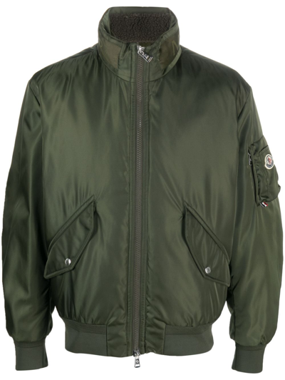 Moncler High-shine Padded Jacket In Green