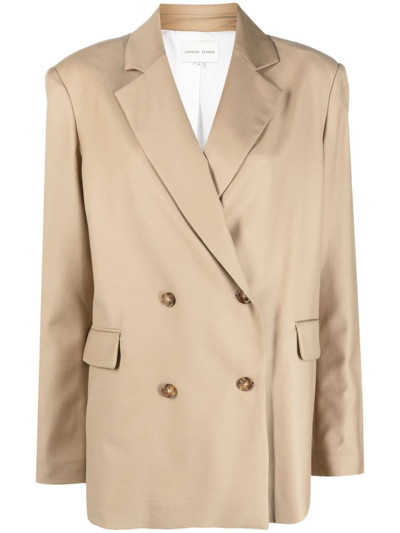 Loulou Studio Notched-lapel Double-breasted Blazer In Brown