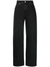 Loulou Studio Dark-wash Wide-leg Jeans In Grey