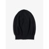 Rick Owens Ribbed-trim Relaxed-fit Medium Cashmere Beanie Hat In Black