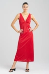 Natori Aphrodite Gown Dress In Brocade Red