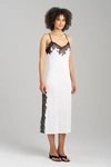 Natori Enchant Lace Slit Gown Dress In Ivory/black