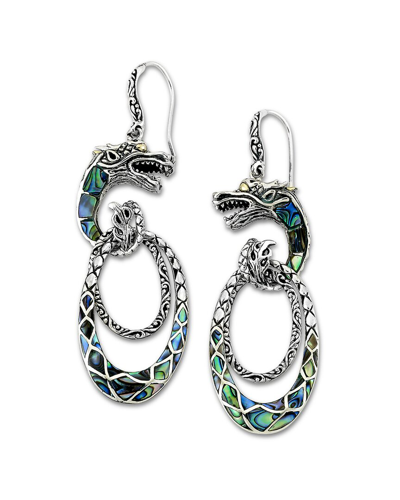 Samuel B. 18k & Silver Abalone Dragon Earrings