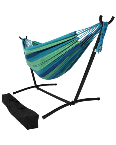 Sunnydaze Brazilian 2-person Hammock With Portable Stand & Case In Blue