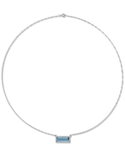 Diamond Select Cuts 14k 3.13 Ct. Tw. Diamond & London Blue Topaz Necklace