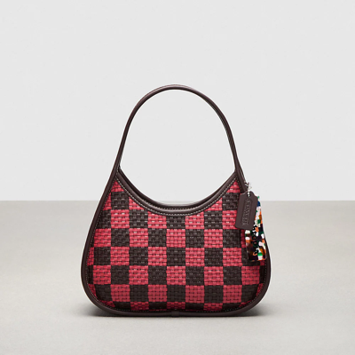 Coach Ergo Bag In Woven Checkerboard Upcrafted Leather In Oxblood/strawberry Haze