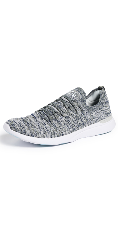 Apl Athletic Propulsion Labs Tech Loom Wave Sneakers In Steel Grey / Navy / Fatigue