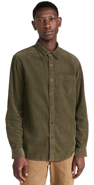 Alex Mill Mill Shirt In Fine Wale Cord In Military Olive