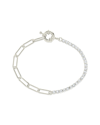 STERLING FOREVER STERLING FOREVER RHODIUM PLATED CZ PAPERCLIP CHAIN BRACELET