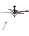 JONATHAN Y JONATHAN Y MORAVIA 52IN 5-LIGHT RUSTIC STAR SHADE LED CEILING FAN WITH REMOTE