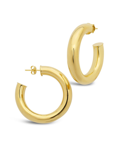 Sterling Forever 14k Plated Hollow Hoops