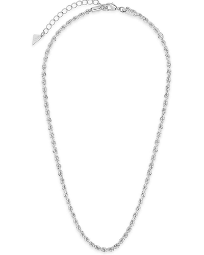 Sterling Forever Rhodium Plated Rope Braid Necklace