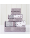MODERN THREADS MODERN THREADS ORCHID 6PC OPHELIA JACQUARD/SOLID TOWEL SET
