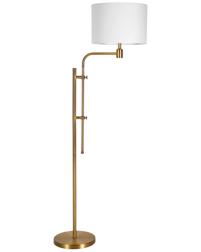Abraham + Ivy Polly Height-adjustable Brass Floor Lamp In Gold