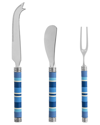 French Home Jubilee Cheese Knife, Spreader And Fork Set In Multicolor