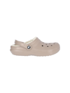 Crocs Brown Kids' Classic Lined Rubber Clogs Eur 23 /6.5 Uk In Taupe