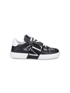 Valentino Black White Vl7n Leather Sneakers In Black  