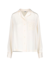 Loewe Anagram Silk Button-front Pajama Blouse In Cream