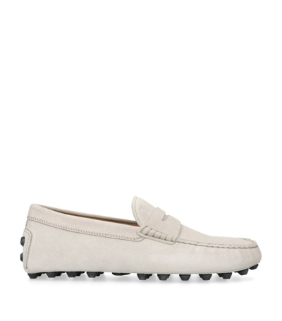 Tod's Gommino Suede Loafers In Taupe